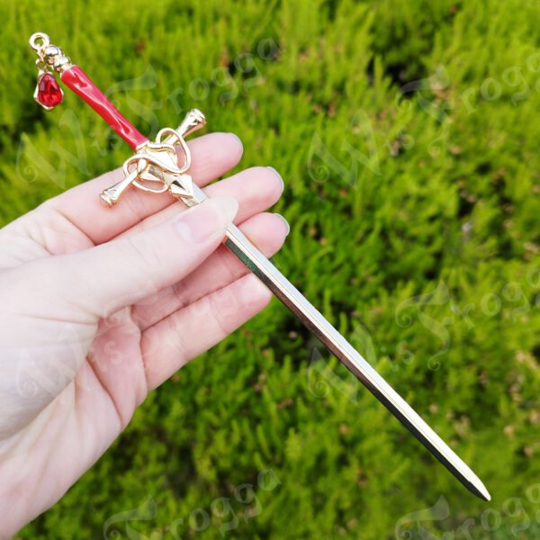 Hair Dagger - Red and Gold