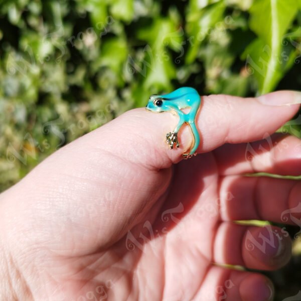 frog ring wis frogga Frog Enamel Cuff Ring - Turquoise