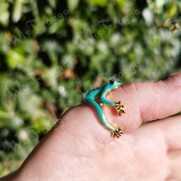 Frog Enamel Cuff Ring - Turquoise