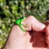 Frog Enamel Cuff Ring - Green
