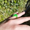 Frog Enamel Cuff Ring - Green