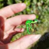 Frog Enamel Cuff Ring - Green