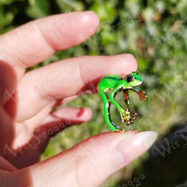 frog ring wis frogga Frog Enamel Cuff Ring - Green