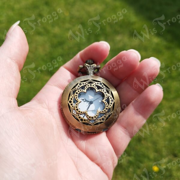 Pocket Watch Necklace - Geometric Flower