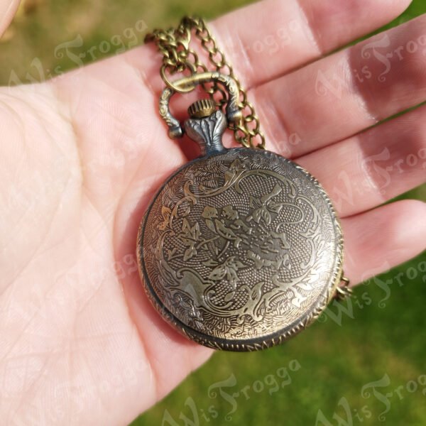 pocket watch necklace flower WF Pocket Watch Necklace - Geometric Flower