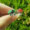 Frog and Mushroom Enamel Ring